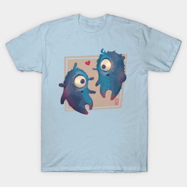 Monster Twin Buddies T-Shirt by Claire Lin